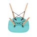 Kit 3 cadeiras Charles Eames Eiffel DSW com pés de madeira clara Verde Tiffany - Assento nacional
