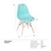 Kit 3 cadeiras Charles Eames Eiffel DSW com pés de madeira clara Verde Tiffany - Assento nacional