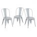 Kit 3 cadeiras Iron Tolix design indutrial jantar cozinha Rosa claro