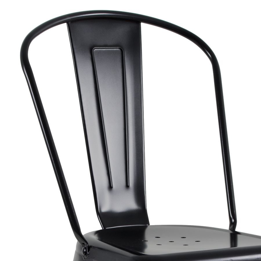 Kit 32 cadeiras Iron Tolix design indutrial jantar cozinha Preto semibrilho