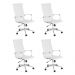 Kit 4 Cadeiras escritório Esteirinha Diretor Home office - Branco