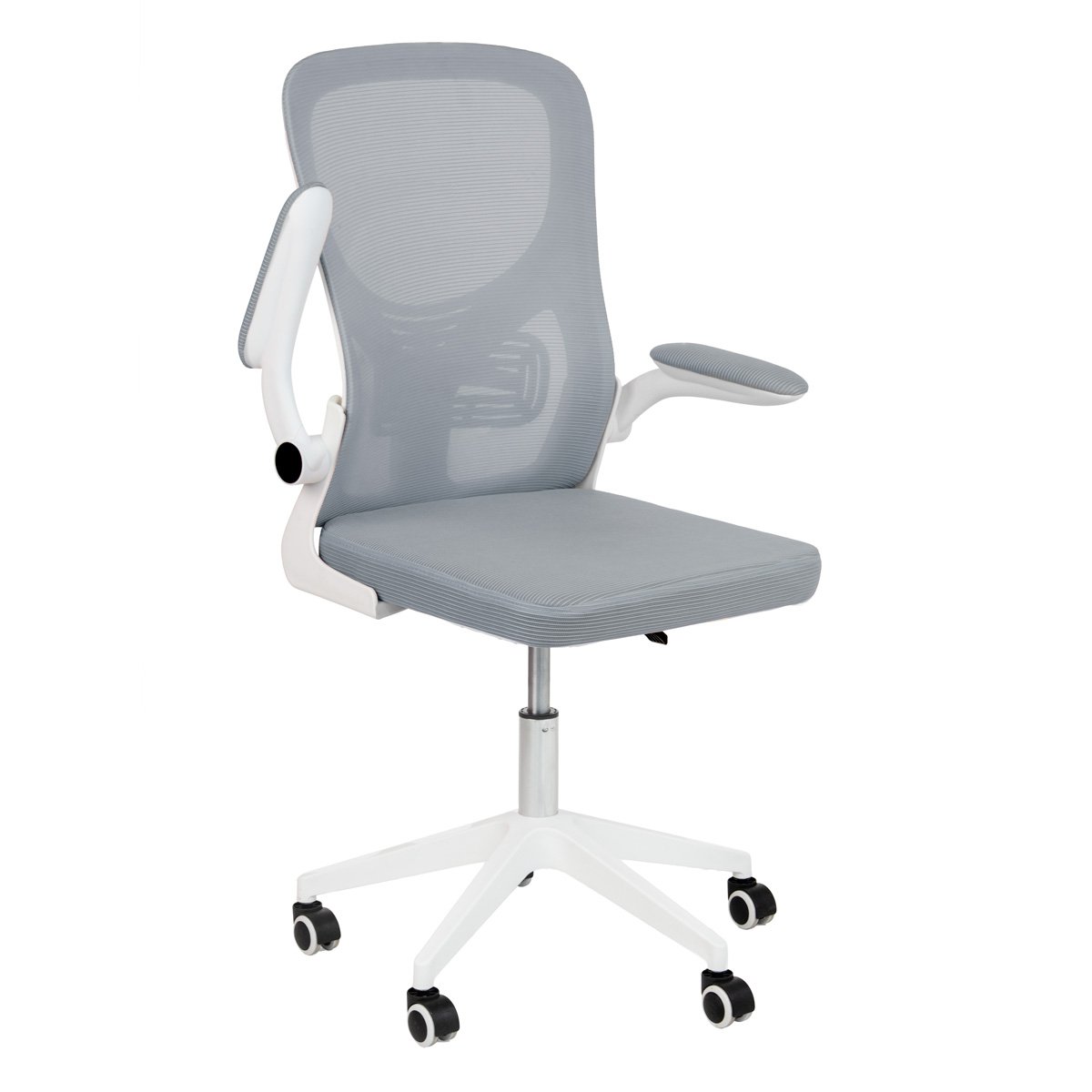 Kit 4 Cadeiras escritório rodizio office Bytes Cinza Claro