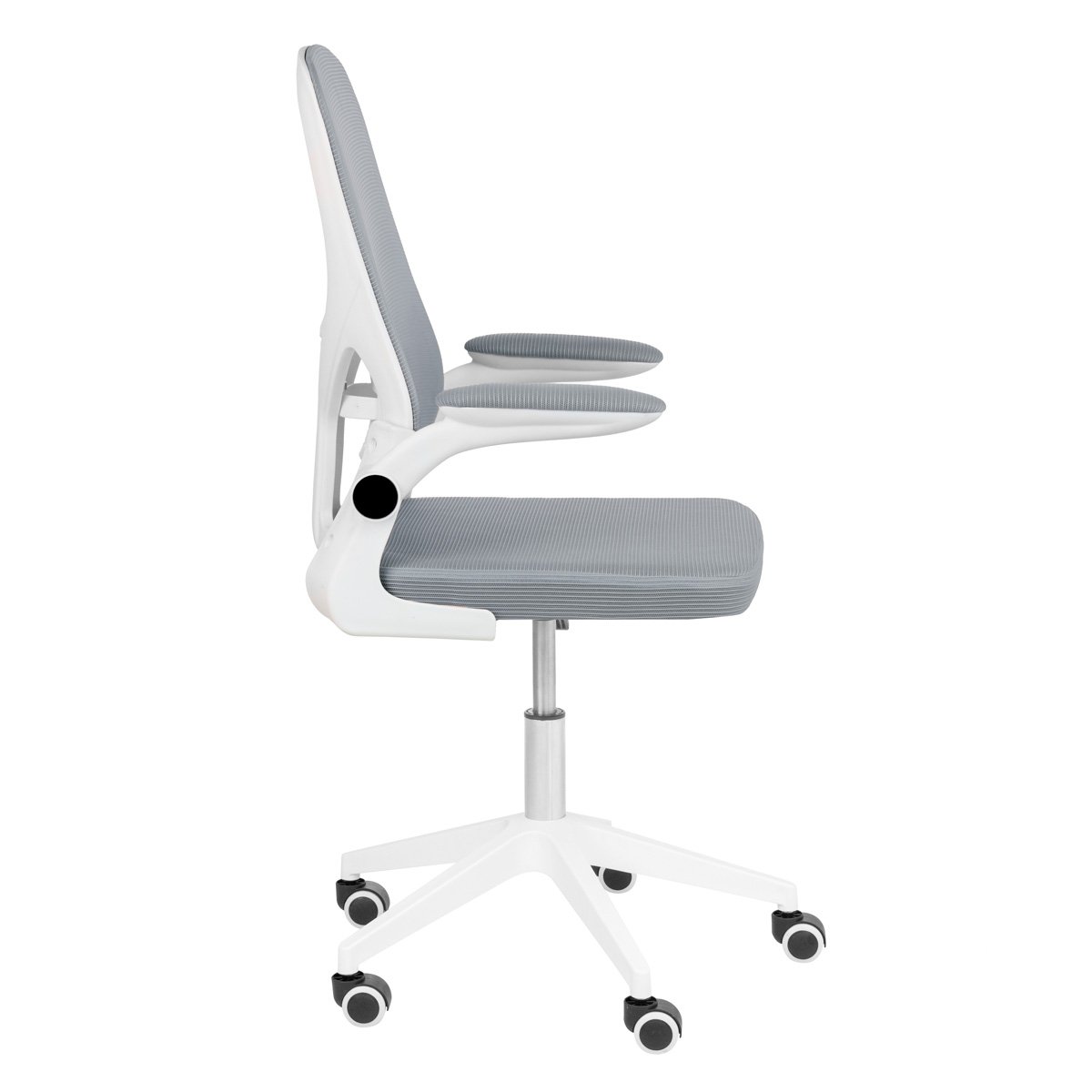 Kit 4 Cadeiras escritório rodizio office Bytes Cinza Claro