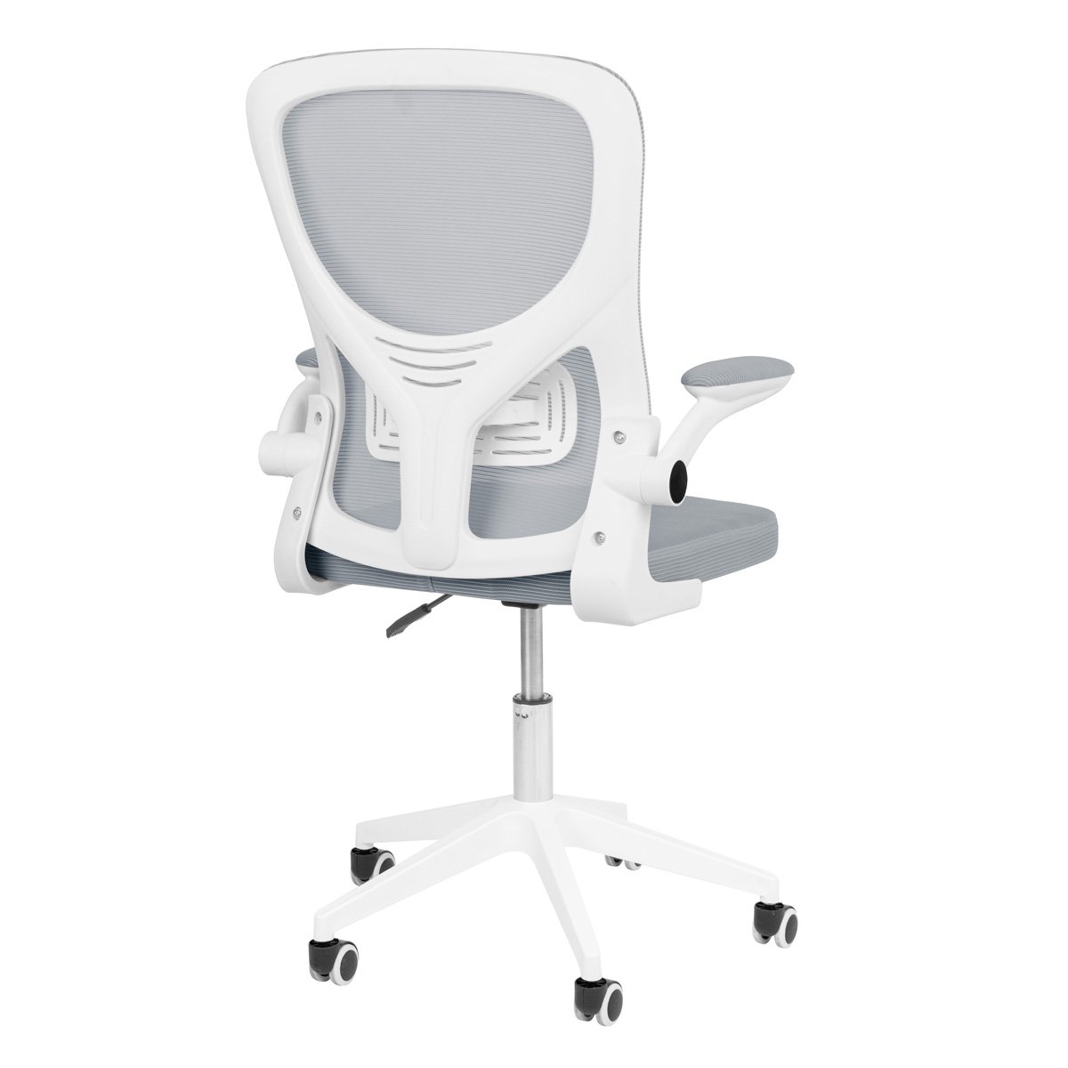 Kit 4 Cadeiras escritório rodizio office Bytes Cinza Claro