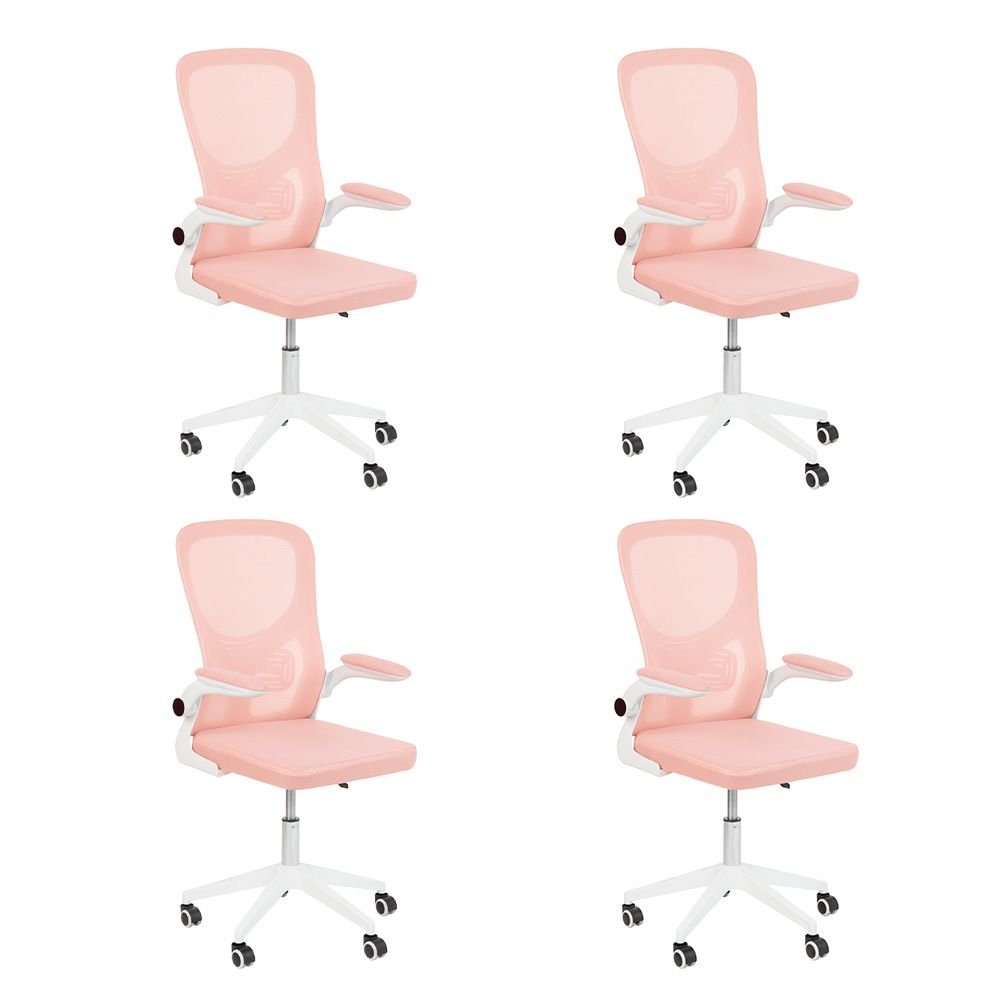 Kit 4 Cadeiras escritório rodizio office Bytes Rosa claro