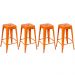 Kit 4 banquetas altas Iron Tolix 76 cm Laranja