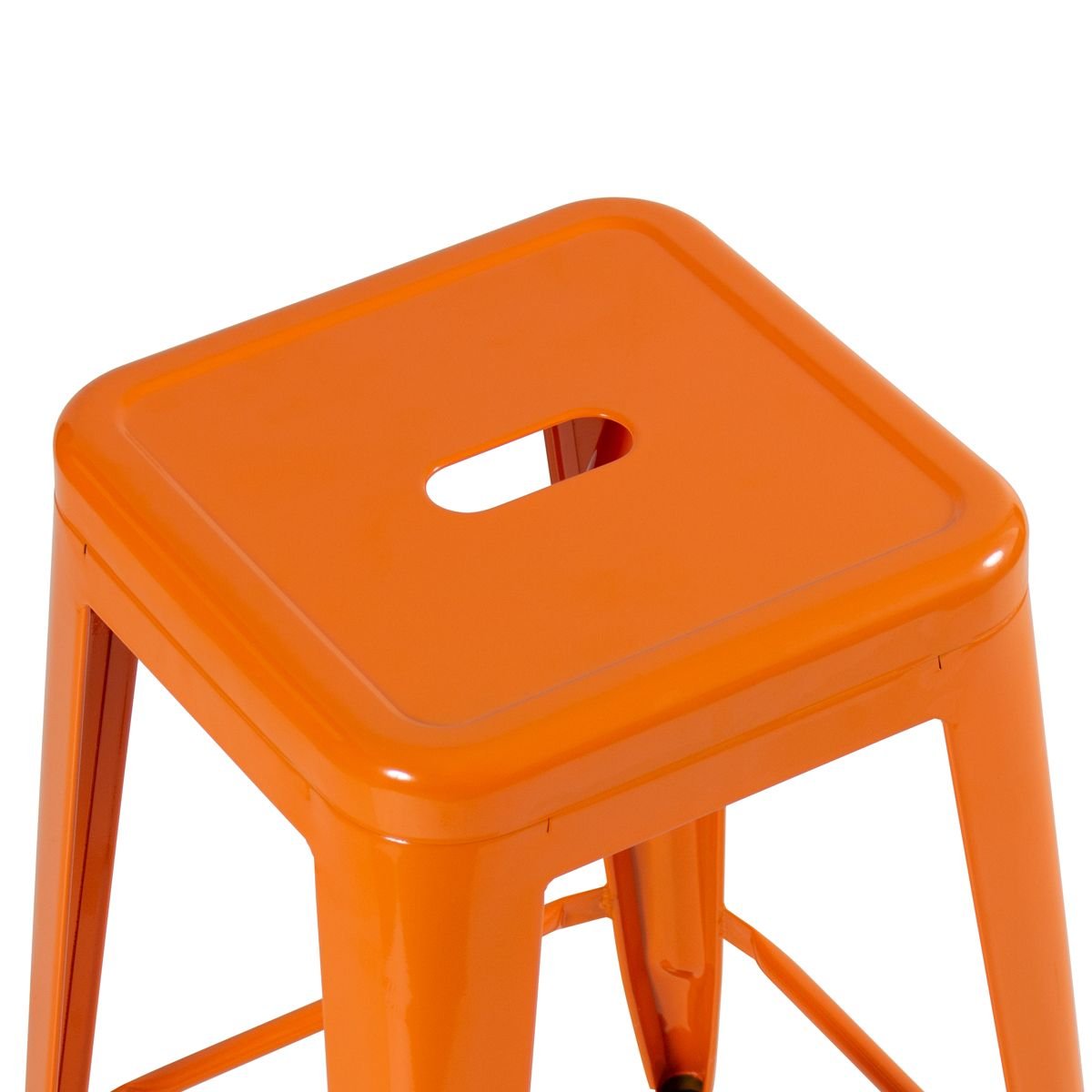 Kit 4 banquetas altas Iron Tolix 76 cm Laranja