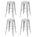 Kit 4 banquetas altas Iron Tolix 76 cm Prata bancada cozinha bar Prata
