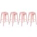 Kit 4 banquetas altas Iron Tolix 76 cm Rosa antigo