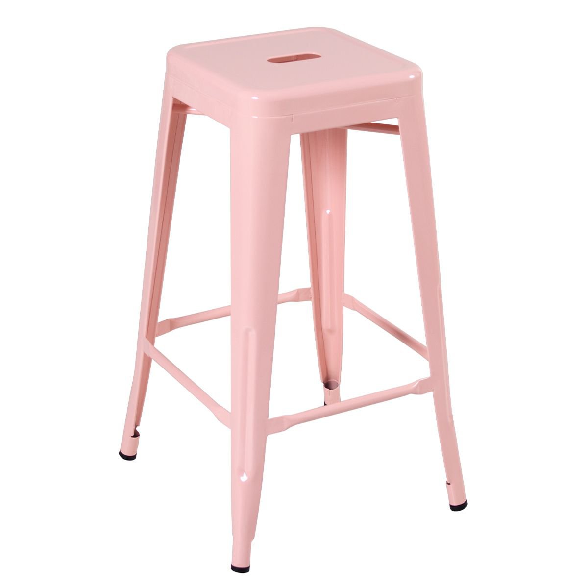Kit 4 banquetas altas Iron Tolix 76 cm Rosa antigo