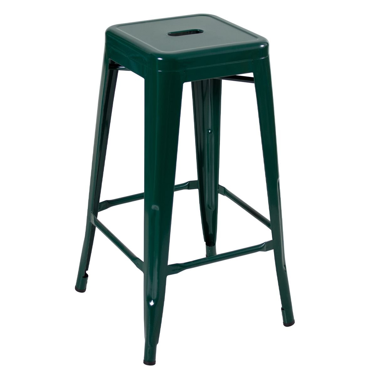 Kit 4 banquetas altas Iron Tolix 76 cm Verde Escuro