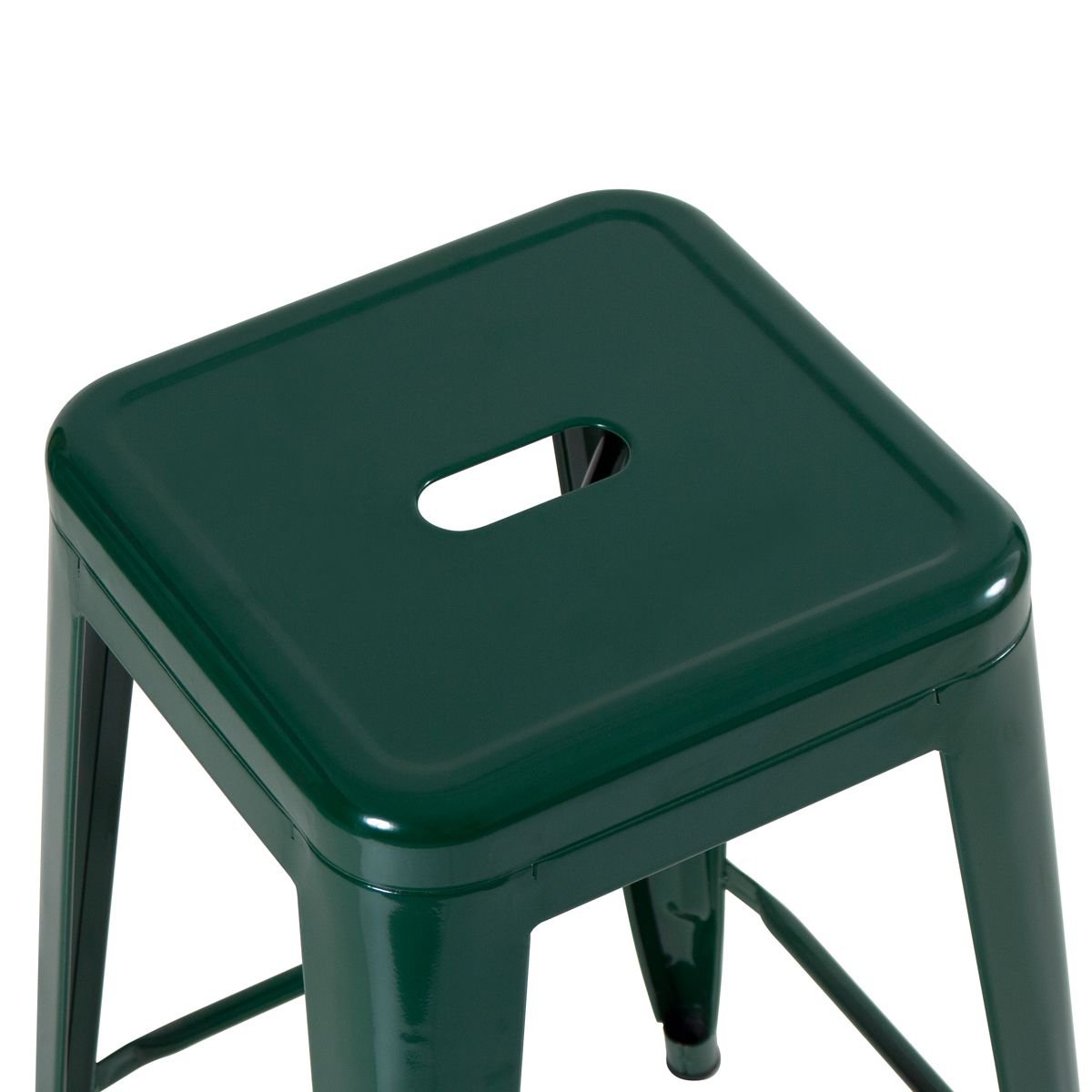 Kit 4 banquetas altas Iron Tolix 76 cm Verde Escuro