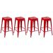 Kit 4 banquetas altas Iron Tolix 76 cm Vermelho