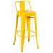 Kit 4 banquetas altas Iron Tolix com encosto 76 cm Amarelo