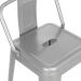 Kit 4 banquetas altas Iron Tolix com encosto 76 cm Prata bancada cozinha bar Prata