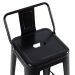 Kit 4 banquetas altas Iron Tolix com encosto 76 cm Preto semibrilho