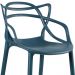 Kit 4 banquetas altas Masters Allegra 76 cm Azul petróleo