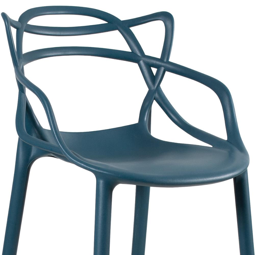 Kit 4 banquetas altas Masters Allegra 76 cm Azul petróleo