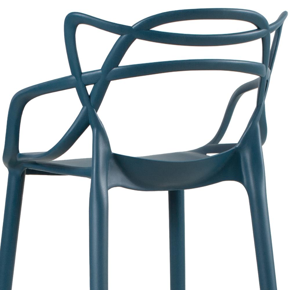 Kit 4 banquetas altas Masters Allegra 76 cm Azul petróleo