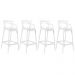 Kit 4 banquetas altas Masters Allegra 76 cm Branco