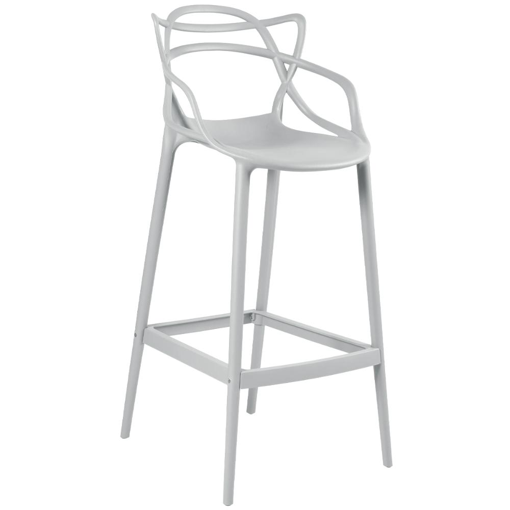 Kit 4 banquetas altas Masters Allegra 76 cm Cinza claro