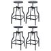 Kit 4 banquetas altas retro loft bancada industrial Turner Preto