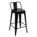 Kit 4 banquetas médias Iron Tolix com encosto 66 cm Preto