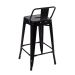 Kit 4 banquetas médias Iron Tolix com encosto 66 cm Preto