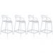 Kit 4 banquetas médias Masters Allegra 66 cm Branco