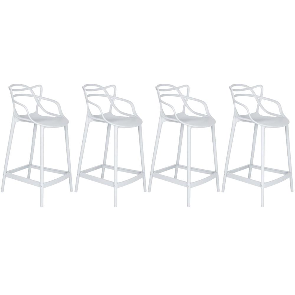 Kit 4 banquetas médias Masters Allegra 66 cm Branco