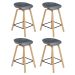Kit 4 banquetas médias bancada cozinha Cassia BD 66 cm Cinza Escuro