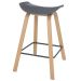 Kit 4 banquetas médias bancada cozinha Cassia BD 66 cm Cinza Escuro