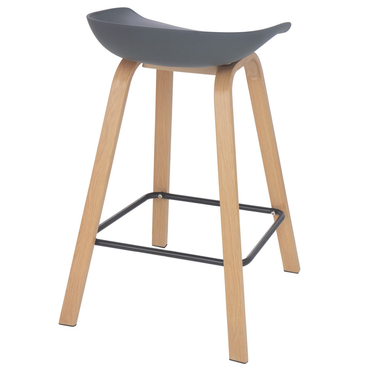 Kit 4 banquetas médias bancada cozinha Cassia BD 66 cm Cinza Escuro