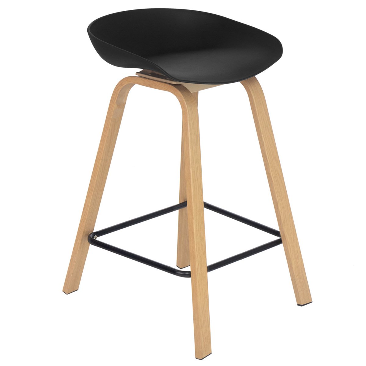 Kit 4 banquetas médias bancada cozinha Cassia BD 66 cm Preto