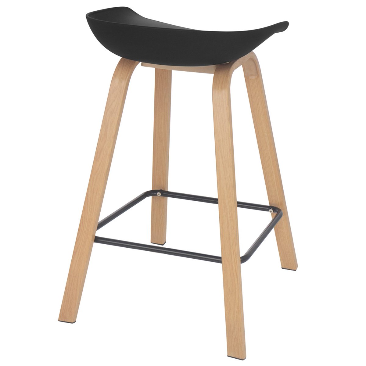 Kit 4 banquetas médias bancada cozinha Cassia BD 66 cm Preto