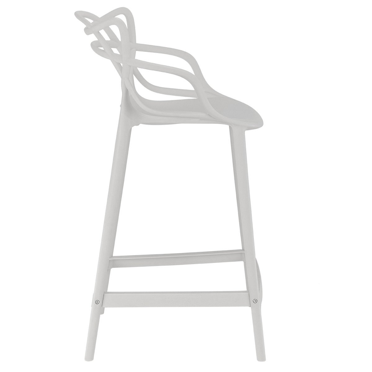 Kit 4 banquetas médias bancada cozinha Masters Allegra 66 cm Cinza Claro