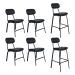 Kit 4 cadeiras + 2 banquetas estofadas industrial Loft Vintage Boston Preto