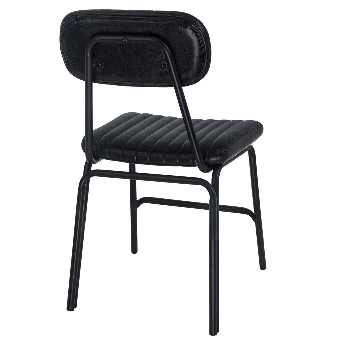 Kit 4 cadeiras + 2 banquetas estofadas industrial Loft Vintage Boston Preto