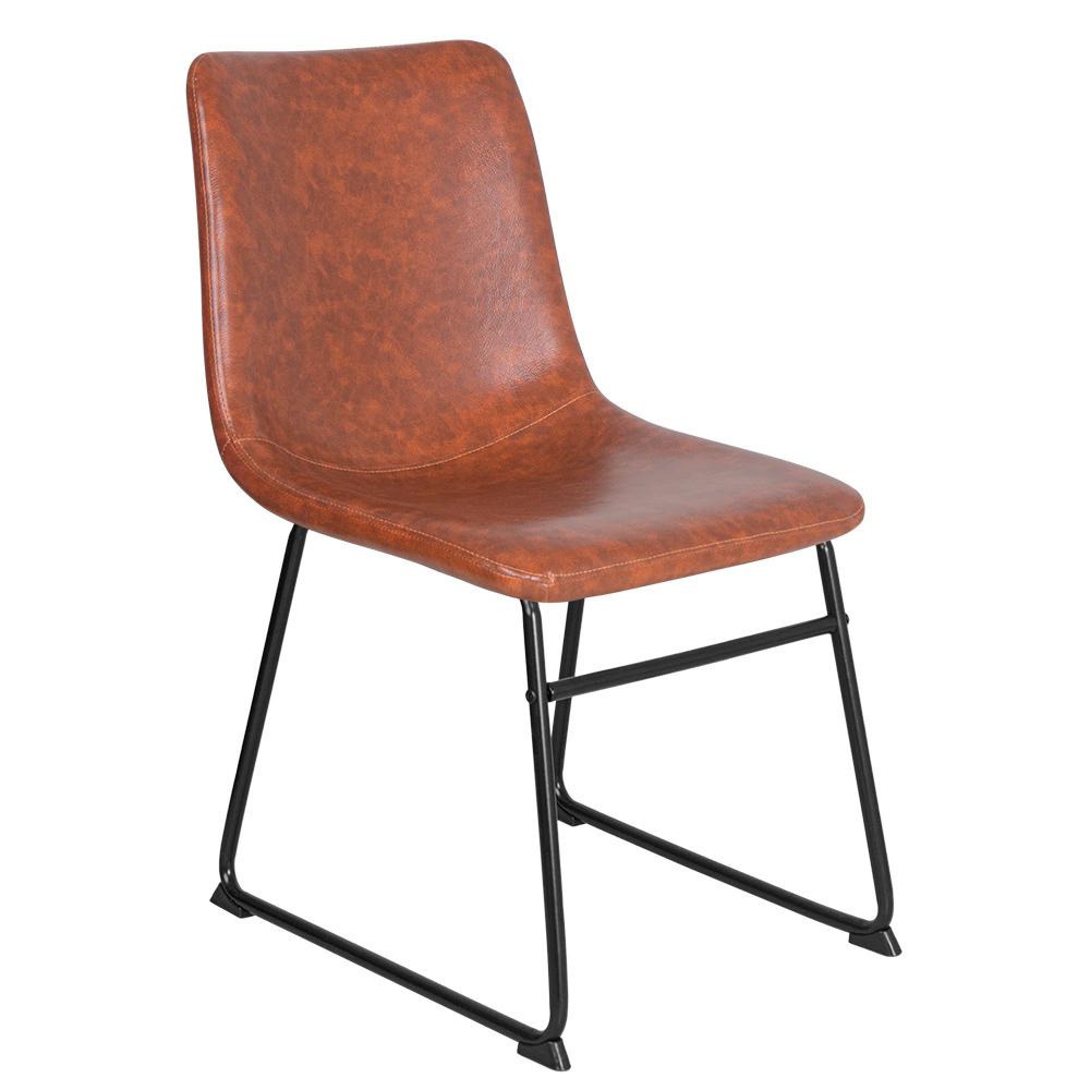 Kit 4 cadeiras + 2 banquetas estofadas industrial Loft Vintage Brusque Caramelo