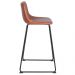 Kit 4 cadeiras + 2 banquetas estofadas industrial Loft Vintage Brusque Caramelo