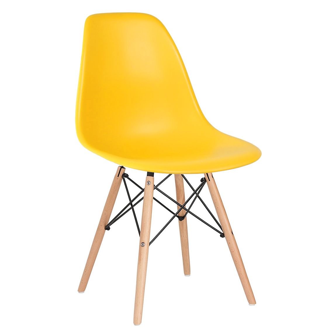 Kit 4 cadeiras Charles Eames DAW com braços + 6 cadeiras Eiffel DSW Amarelo
