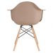 Kit 4 cadeiras Charles Eames Eiffel DAW com braços e pés de madeira clara Marrom café