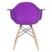 Kit 4 cadeiras Charles Eames Eiffel DAW com braços e pés de madeira clara Roxo