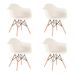 Kit 4 cadeiras Charles Eames Eiffel DAW com pés de madeira clara Creme