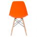Kit 4 cadeiras Charles Eames Eiffel DSW com pés de madeira clara Laranja