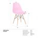 Kit 4 cadeiras Charles Eames Eiffel DSW com pés de madeira clara Rosa claro