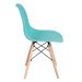 Kit 4 cadeiras Charles Eames Eiffel DSW com pés de madeira clara Verde Tiffany - Assento nacional