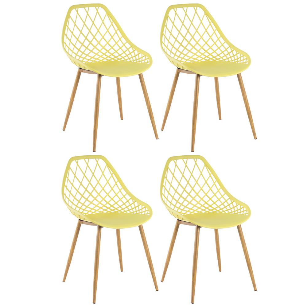 Kit 4 cadeiras Clarice Cleo Amarelo