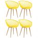 Kit 4 cadeiras Clarice Nest Sidera com apoio de braços Amarelo