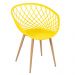 Kit 4 cadeiras Clarice Nest Sidera com apoio de braços Amarelo